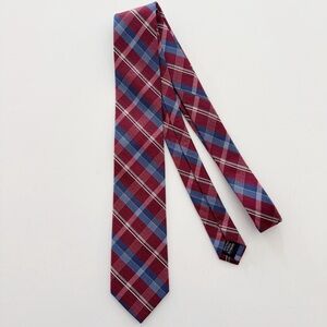 Pronto Uomo Platinum Plaid Silk Tie